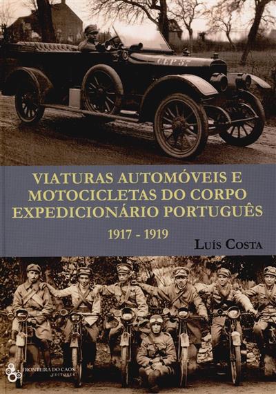 Capa de Viaturas automóveis e motocicletas do Corpo Expedicionário Português 1917-1919