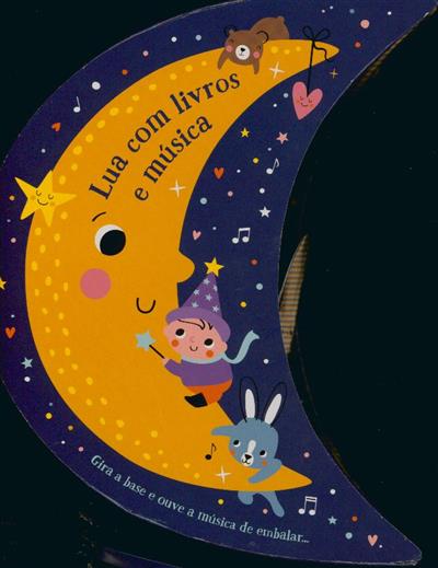 Capa de Lua com livros e música