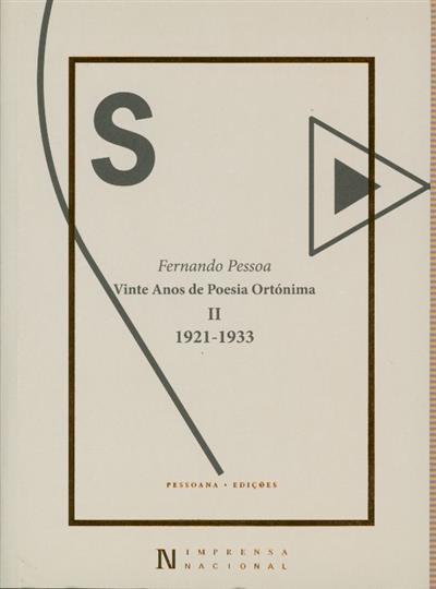 Capa de Vinte anos de poesia ortónima. 1921-1933
